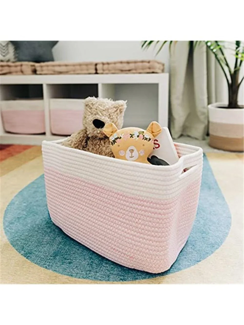 New Cotton Rope Baskets for Shelves, Set of 3, 15x9x10